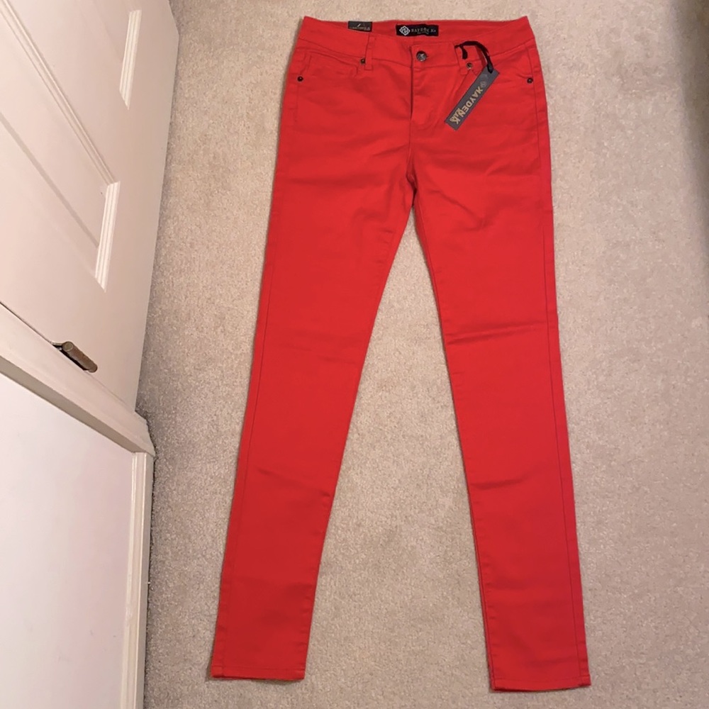 Kayden.K Zelda Red Jeans Leggings Skinny Fit Ultra Low Rise